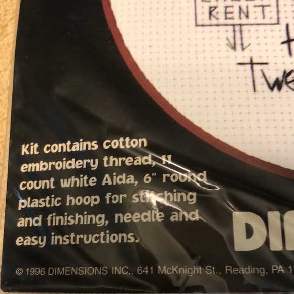 Dimensions Counted Cross-Stitch 72315 CHEEP RENT HOME TWEET HOME 6" Round - Picture 3 of 4